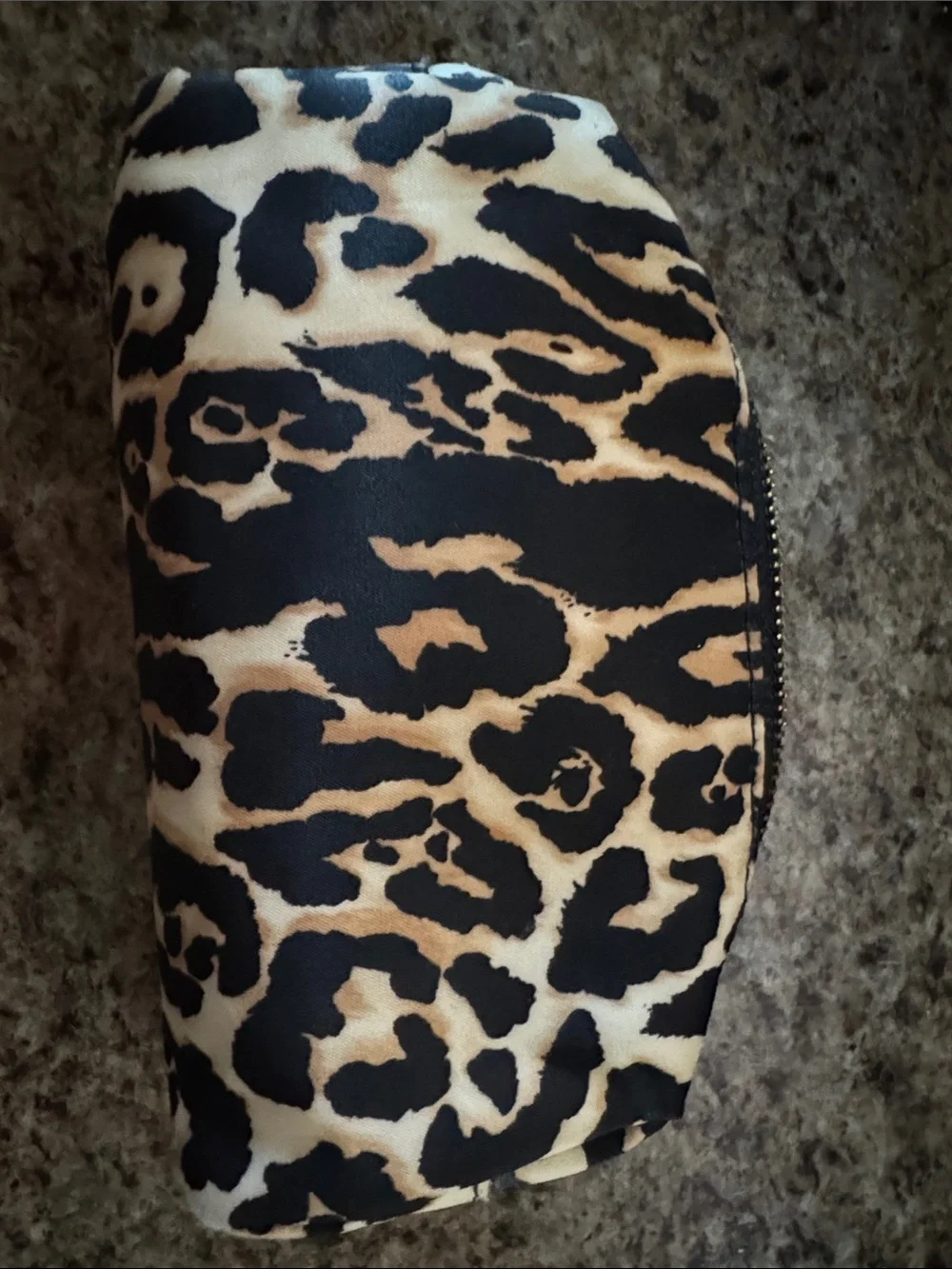Victoria's Secret Leopard Print Cosmetic Bag with Gold Logo